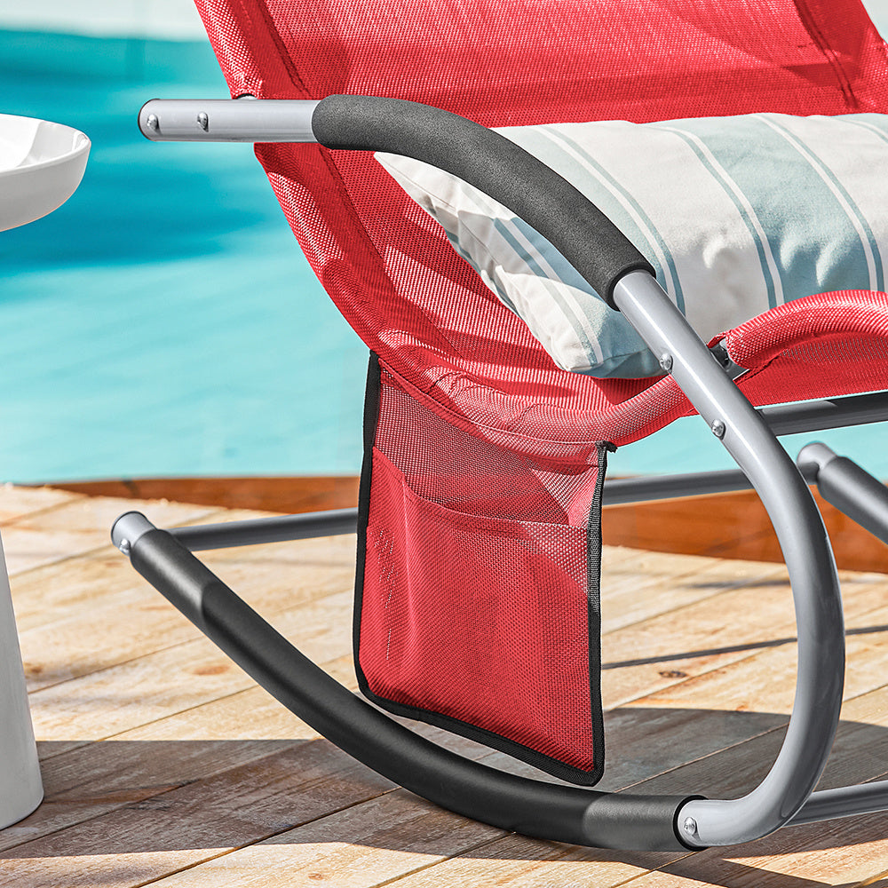 Buitenligstoel Set – Ligstoel – Tuinstoel – Loungestoel – Zonnebed – Metalen Frame – Ademend Materiaal
