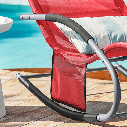 Buitenligstoel Set – Ligstoel – Tuinstoel – Loungestoel – Zonnebed – Metalen Frame – Ademend Materiaal