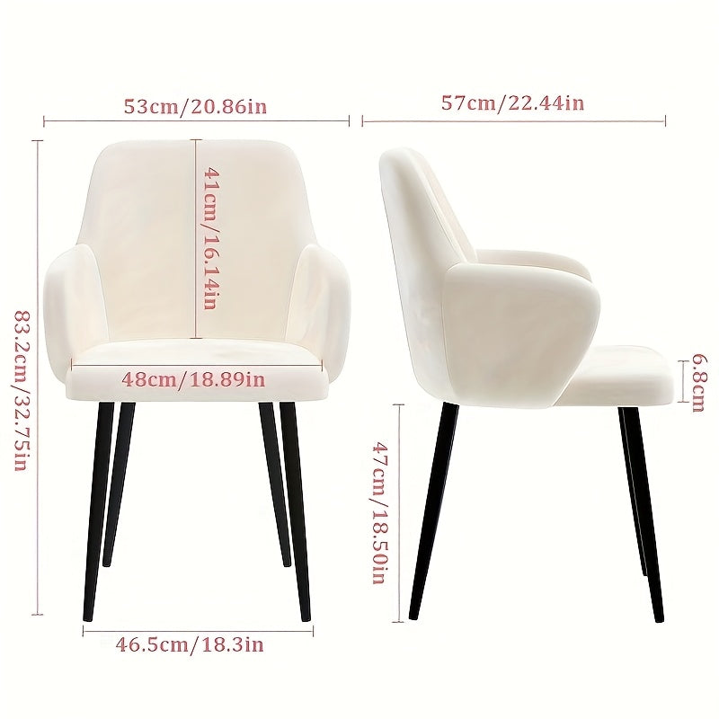 Stoel – Eetkamerstoel – Zithoekstoel – Fauteuil – Kuipstoel – Set Van 2 – Fluwelen Bekleding – Zithoogte 47 cm