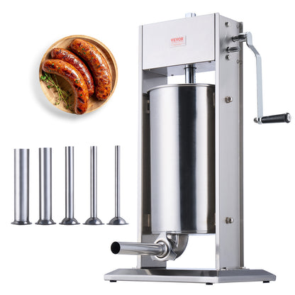 Worstenvuller – Worstenmaker – Worstvuller – Worstmachine – Worstenvulmachine – 15 Liter Capaciteit – 304 RVS Handmatig Verticale Machine