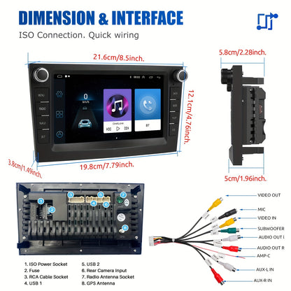 Autostereo – Autoradio – Autoradiosysteem – Autoradiomodule – Autosysteem – 17,78 cm IPS Touchscreen – Android 14 met Draadloze CarPlay & Stuurbediening