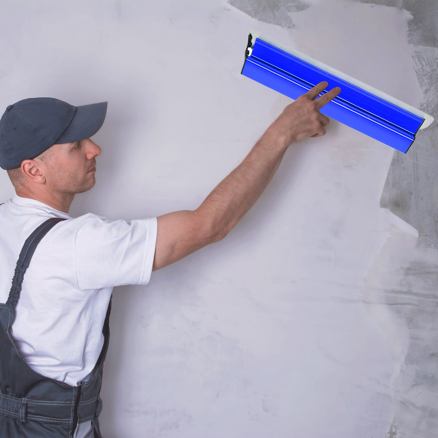 Gipsplaat Gereedschapset – Stucspatel Set – Plamuurmes – Schuurspatel – Muur Reparatie Gereedschap – Blauw – Telescopische Steel 86-270 cm – 5 Breedtes Met Opbergkoffer
