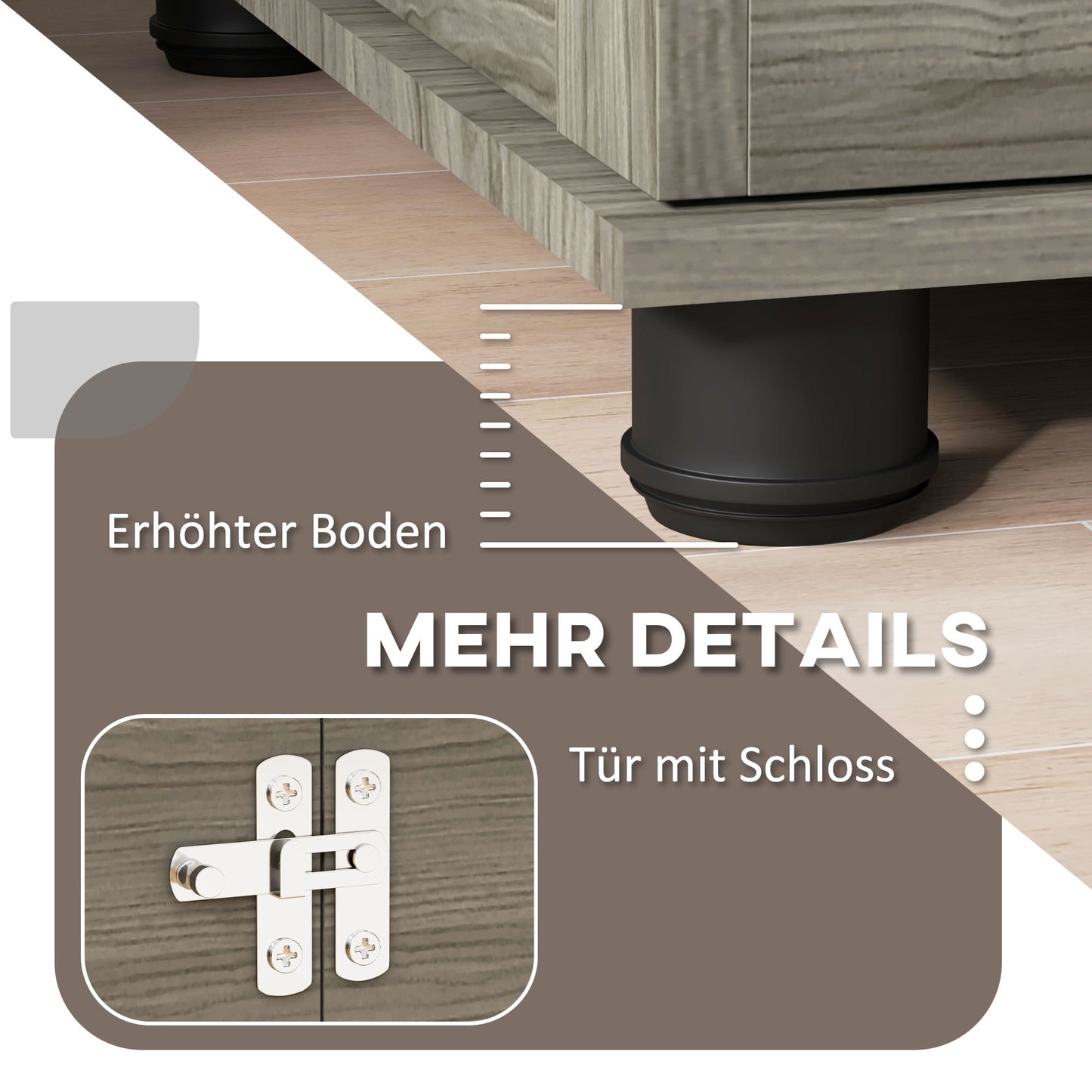 Hondenbench – Hondenkooi – Hondenhok – Reisbench – Bench – Met Zachte Wasbare Mat – Voor Middelgrote Honden Tot 20 kg – Grijs Met Houtdecor