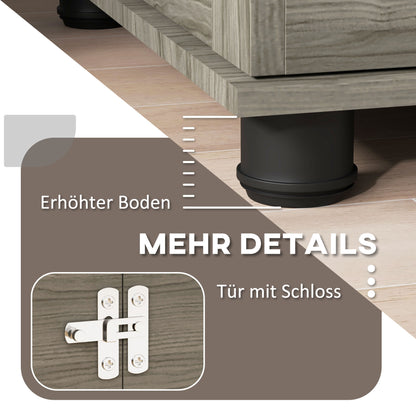 Hondenbench – Hondenkooi – Hondenhok – Reisbench – Bench – Met Zachte Wasbare Mat – Voor Middelgrote Honden Tot 20 kg – Grijs Met Houtdecor