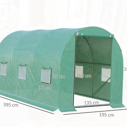 Kas – Kweekkas – Broeikas – Tuinkas – Plantenkas – Lichtgewicht Polyethyleentereftalaat – 395x195x190 cm – 6 Ventilatieraampjes Met Insectengaas