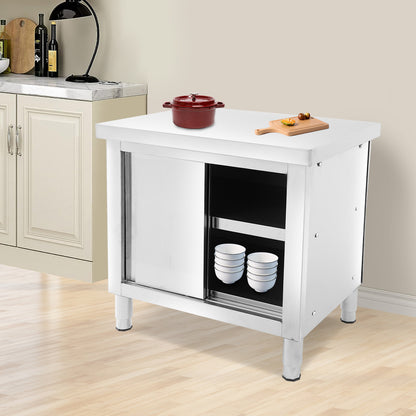 Werktafel – Werkbank – RVS Tafel – Keukentafel – Werkbank Met Lades – RVS 201 Staal – Verstelbare Poten – 110 kg Draagkracht