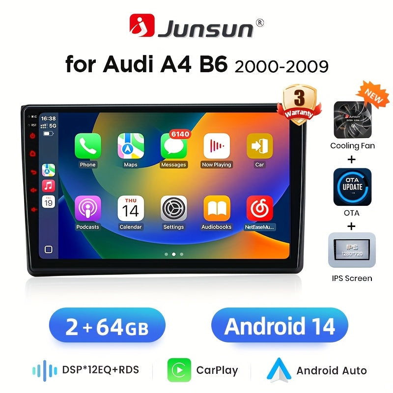 Autoradio Audi A4 B6 – Multimedia Speler – 2DIN Radio – Touchscreen Radio – Android Radio – 9 Inch IPS Scherm – Apple CarPlay & Android Auto – Plug & Play Installatie – Wi-Fi Verbinding