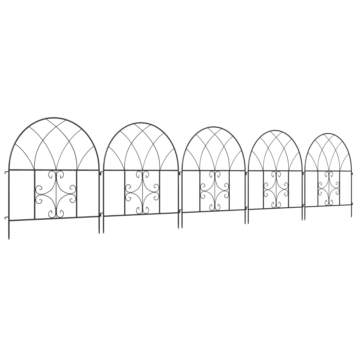 Stalen Tuinafscheiding – Tuinhek – Borderafscheiding – Tuinpaneel – Klimplantensupport – Zwart – 300 x 70 cm – Weerbestendig Roosterpatroon