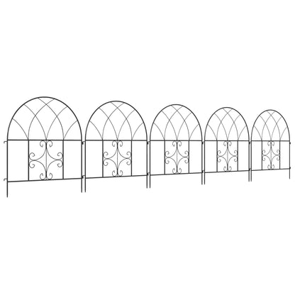 Stalen Tuinafscheiding – Tuinhek – Borderafscheiding – Tuinpaneel – Klimplantensupport – Zwart – 300 x 70 cm – Weerbestendig Roosterpatroon