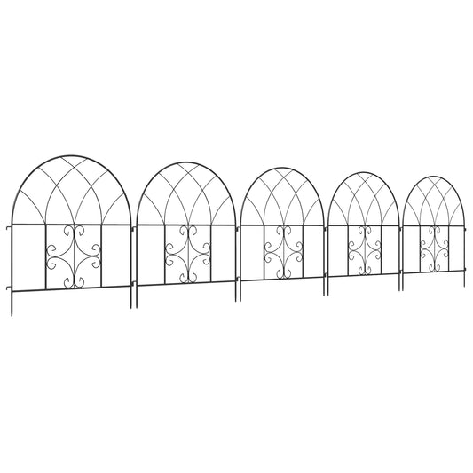 Sierhek Stalen Hekwerk Tuinafscheiding Tuinborder Tuinhek Zwart – 300 cm x 70 cm – Duurzaam Staal – Mat Zwarte Afwerking
