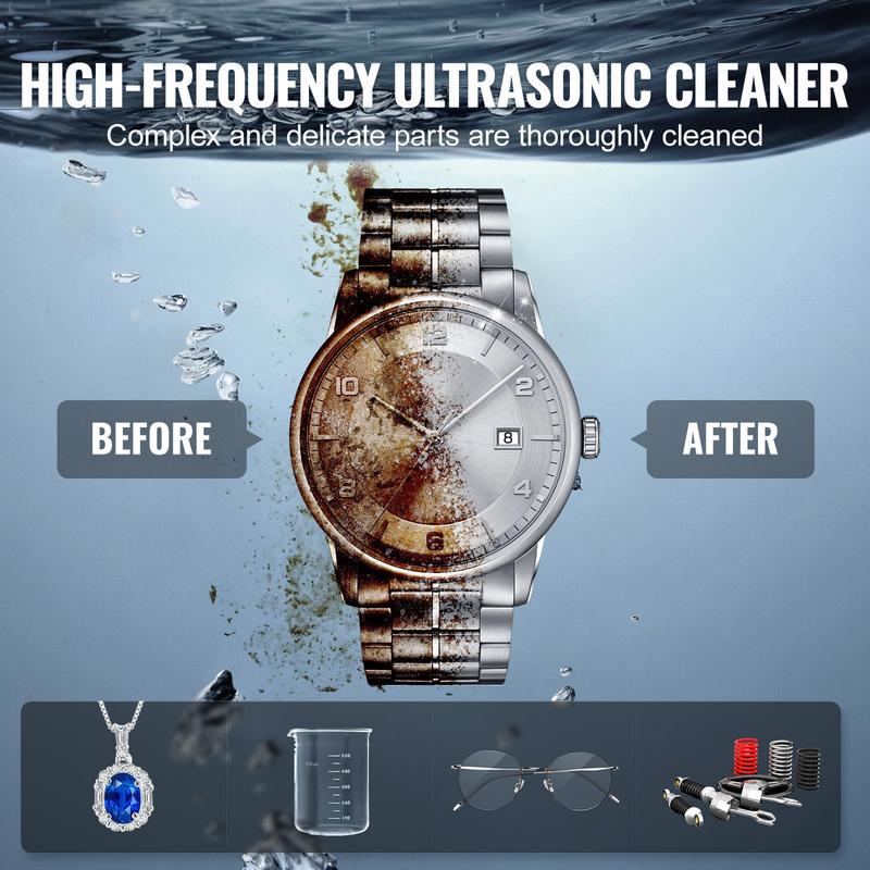 6L Ultrasonic Cleaner 180W Digital Ultrasonic Cleaner with Gentle Mode And Improved Degassing, 40Khz Industrial Jewelry Cleaner with Heating And Timer, for Glasses And Watches