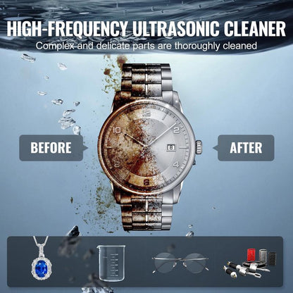 6L Ultrasonic Cleaner 180W Digital Ultrasonic Cleaner with Gentle Mode And Improved Degassing, 40Khz Industrial Jewelry Cleaner with Heating And Timer, for Glasses And Watches