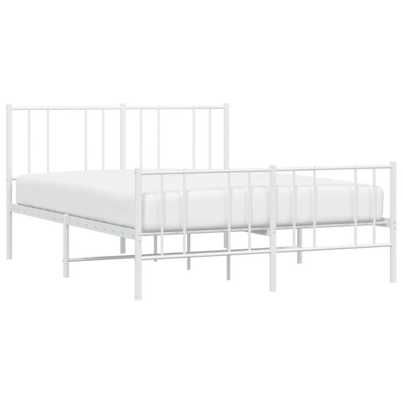 Giroletto con Testiera e Pediera Metallo Bianco 160x200cm