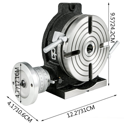Draaitafel – Draaiplateau – Platenspeler – Roterende Tafel – Precisie – 20,3 cm – HT200 Gietijzer – Horizontaal en Verticaal Gebruik