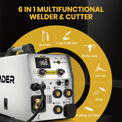 Lasapparaat – Lasmachine – Elektrode Lasapparaat – MIG Lasapparaat – TIG Lasapparaat – 6-in-1 Multifunctioneel – IGBT Inverter Technologie – 220V Metalen Behuizing