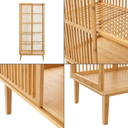 Bamboekast – Opbergkast – Staande Rek – Multifunctionele Kast – Badkamerkast – 5 Ruime Vakken – 185 x 80 x 45 cm – Duurzaam Bamboe