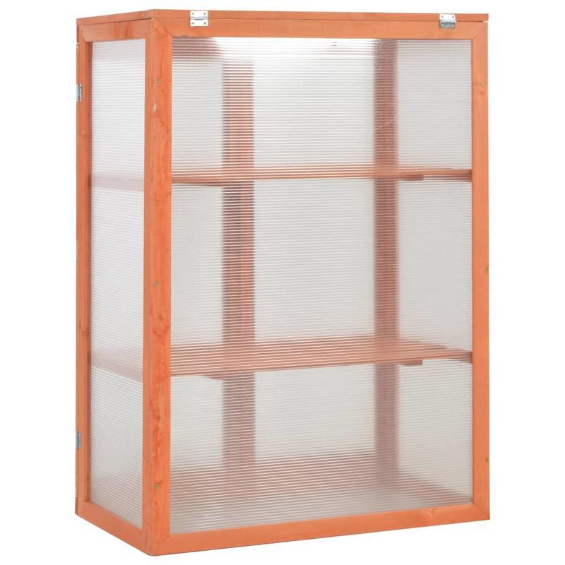 Kweekkas – Tuinkas – Broeikas – Plantenkas – Serre – Houten Kas Marrone – Compact 75x47x109 cm – Robuuste Houten Constructie