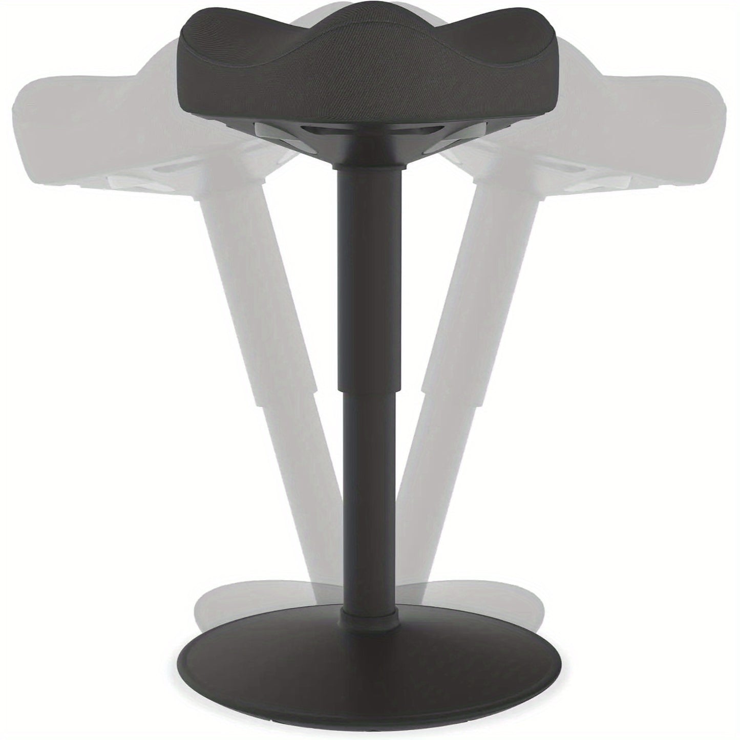 Drihoekkruk – Driehoek Krukje – Wobbelkruk – Ergonomische Kruk – Zitting Verstelbaar – Ergonomisch Schuim – Antislip TPE Bodem – Metalen Frame – Zwart