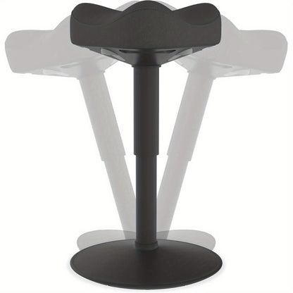 Drihoekkruk – Driehoek Krukje – Wobbelkruk – Ergonomische Kruk – Zitting Verstelbaar – Ergonomisch Schuim – Antislip TPE Bodem – Metalen Frame – Zwart