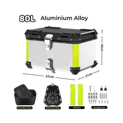 Motorbagagebox – Motor Koffer – Bagagebox – Topkoffer – Aluminium Koffer – 80 Liter Inhoud – Waterdicht & Krasbestendig