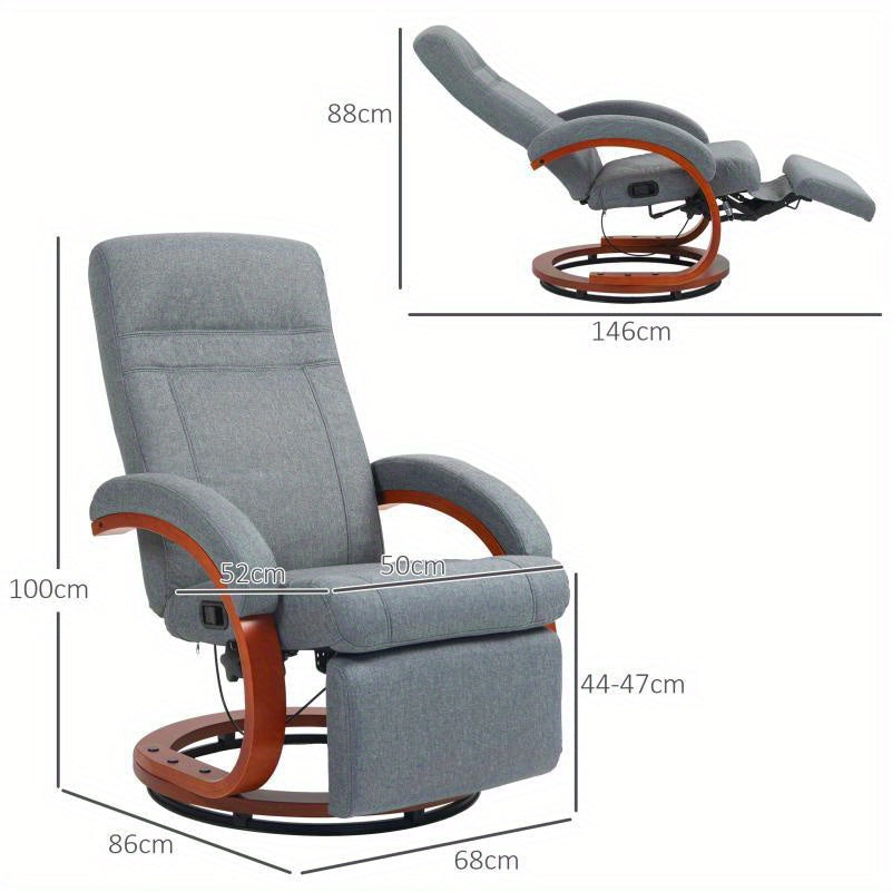Loungestoel – Opvouwbare Tuinstoel – Strandstoel – Campingstoel – Balkonstoel – Verstelbare Draaibare Rugleuning – Roestvrij Stalen Frame – Ademend Linnen Bekleding – Draagvermogen 140 kg