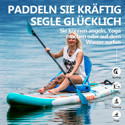 Stand Up Paddle Board – SUP Board – Inflatable Paddleboard – Surfboard – Watersportboard – Wood Grain Kleur – 360 cm Lang – Draagkracht 222 kg