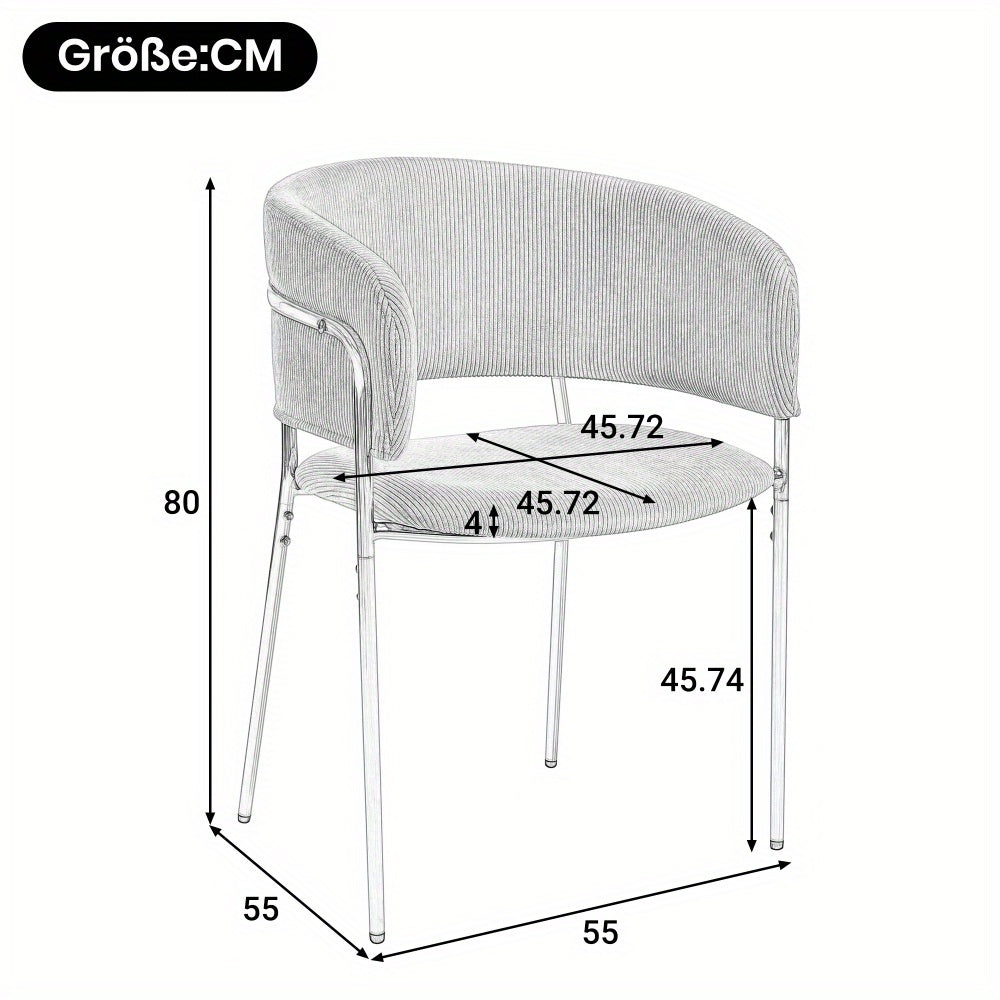 Stoelen – Eetkamerstoelen – Designstoelen – Woonkamerstoelen – Bureaustoelen – Set Van 4 – Corduroy Ribstof – Verstelbare Voeten