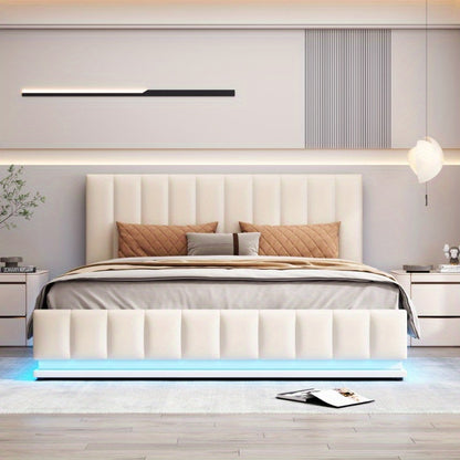 Tweepersoons Bedframe – Slaapbank – Bedframe Met Hoofdbord – Boxspringvloer – Bedframe 160x200cm – Verstelbaar Hoofdbord – Stevig Metalen Lattenbodem