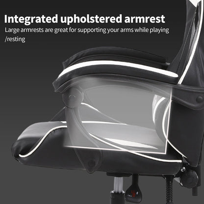 High-Back Gaming Chair PC Office Chair Computer Racing Chair PU Desk Task Chair Ergonomic Executive Swivel Rolling Chair with Lumbar Support for Back Pain Women, Men
