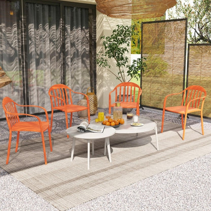 Tuinstoelen – Buitensstoelen – Stapelbare Stoelen – Balkonstoelen – Tuinmeubilair – Weerbestendig Kunststof – Comfortabele Armleuningen