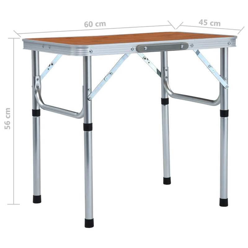 Campingtafel – Inklapbare Tafel – Picknicktafel – Vouwtafel – Draagbare Tafel – Stevig Aluminium – Compact Formaat 60x45 cm