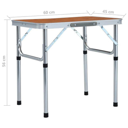 Campingtafel – Inklapbare Tafel – Picknicktafel – Vouwtafel – Draagbare Tafel – Stevig Aluminium – Compact Formaat 60x45 cm