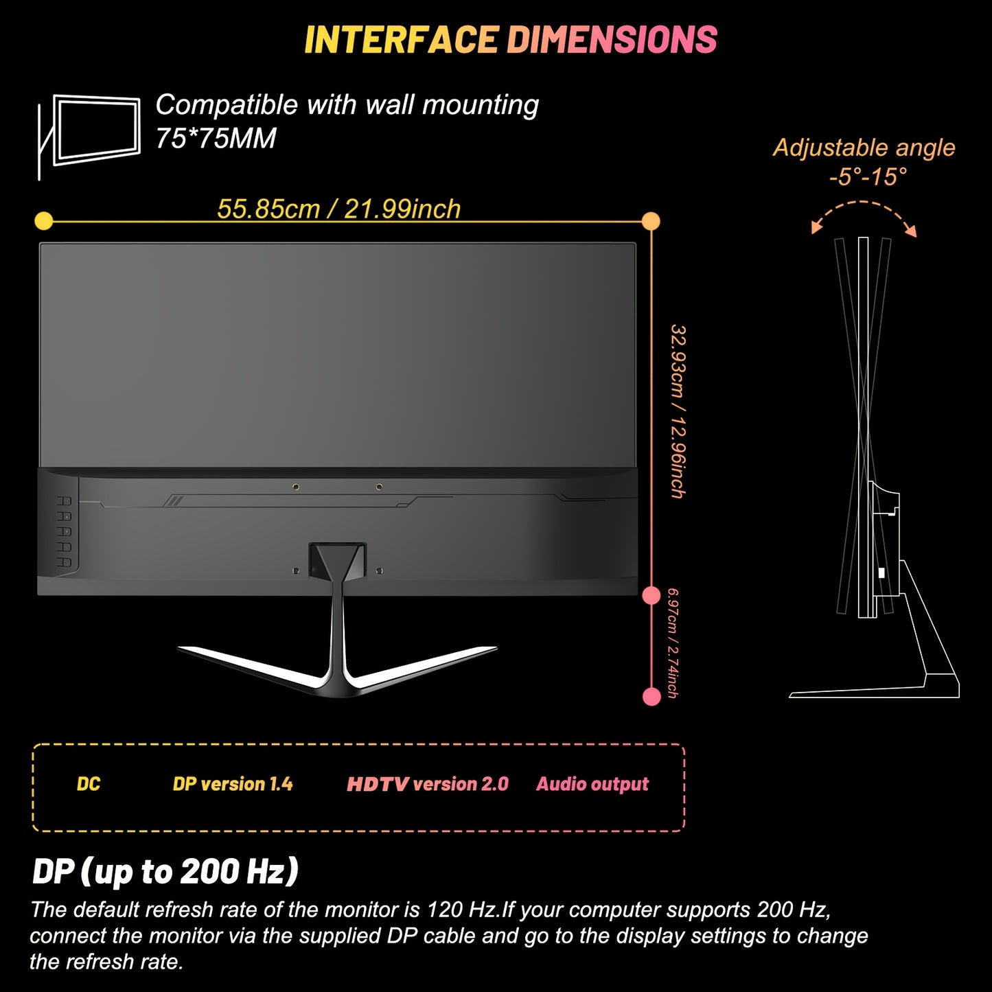 Ultrawide Gaming Monitor – Curved Scherm – PC Monitor – Breed Beeldscherm – Widescreen Display – 34 Inch 3440x1440 UWQHD – 165Hz Verversingssnelheid – FreeSync Ondersteuning