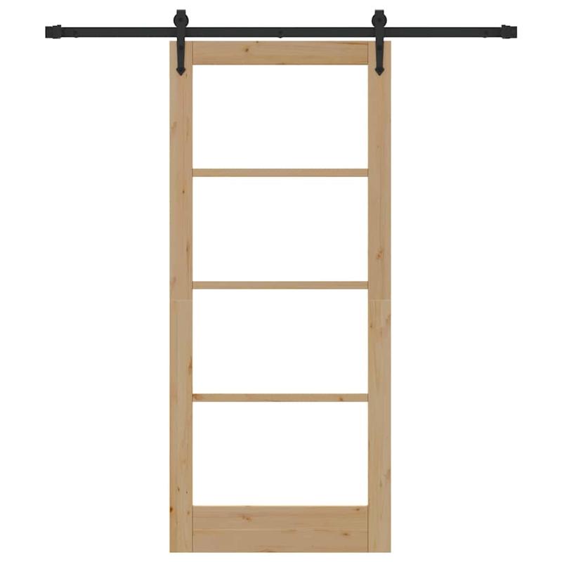 Schuifdeur – Binnendeur – Deur – Schuifdeursysteem – Kamerscheider – Ruimtebesparend Ontwerp – Hout Met Metaal – 86x198,5 cm – Eenvoudige Montage