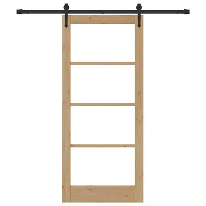 Schuifdeur – Binnendeur – Deur – Schuifdeursysteem – Kamerscheider – Ruimtebesparend Ontwerp – Hout Met Metaal – 86x198,5 cm – Eenvoudige Montage