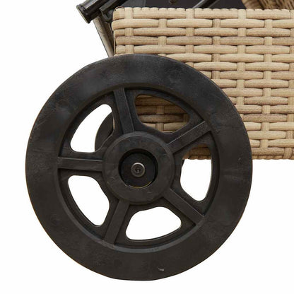 Ligstoel – Ligbed – Relaxstoel – Buitenstoel – Ergonomisch Design – Gerecycled Houten Frame – Weerbestendig Vlechtwerk