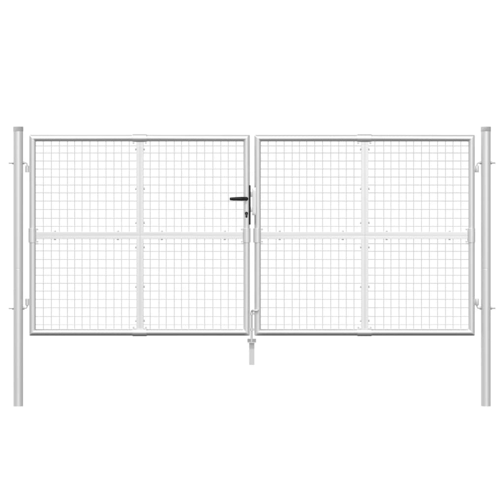 Metalen Tuinpoort – Tuinafscheiding – Tuinhek – Tuinpoort met Palen – Toegangspoort – Gegalvaniseerd Staal – Roestbestendig & Veilig Afsluitbaar