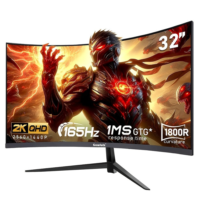 Curved Monitor – Gebogen Scherm – Gaming Monitor – Ultrawide Monitor – 32 Inch – 2K QHD Resolutie – 165Hz Verversingssnelheid