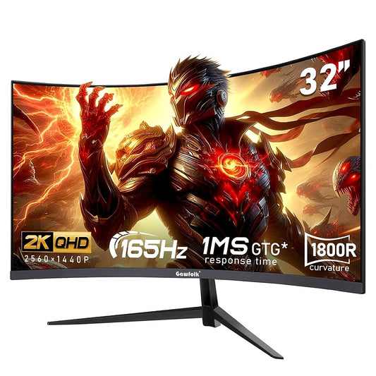 Curved Monitor – Gebogen Scherm – Gaming Monitor – Ultrawide Monitor – 32 Inch – 2K QHD Resolutie – 165Hz Verversingssnelheid