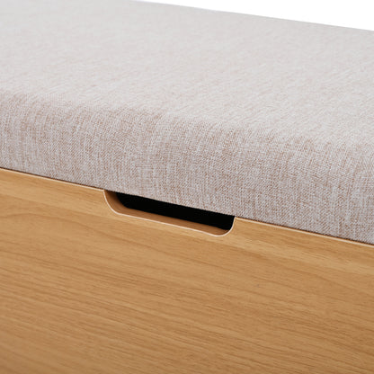 BTM Shoe Bench 115X40X49.5 Cm, Storage Bench with Seat Cushion, Bench with Storage, Floor Bench with Storage Space, Bench for Entrance Area, Living Room & Bedroom