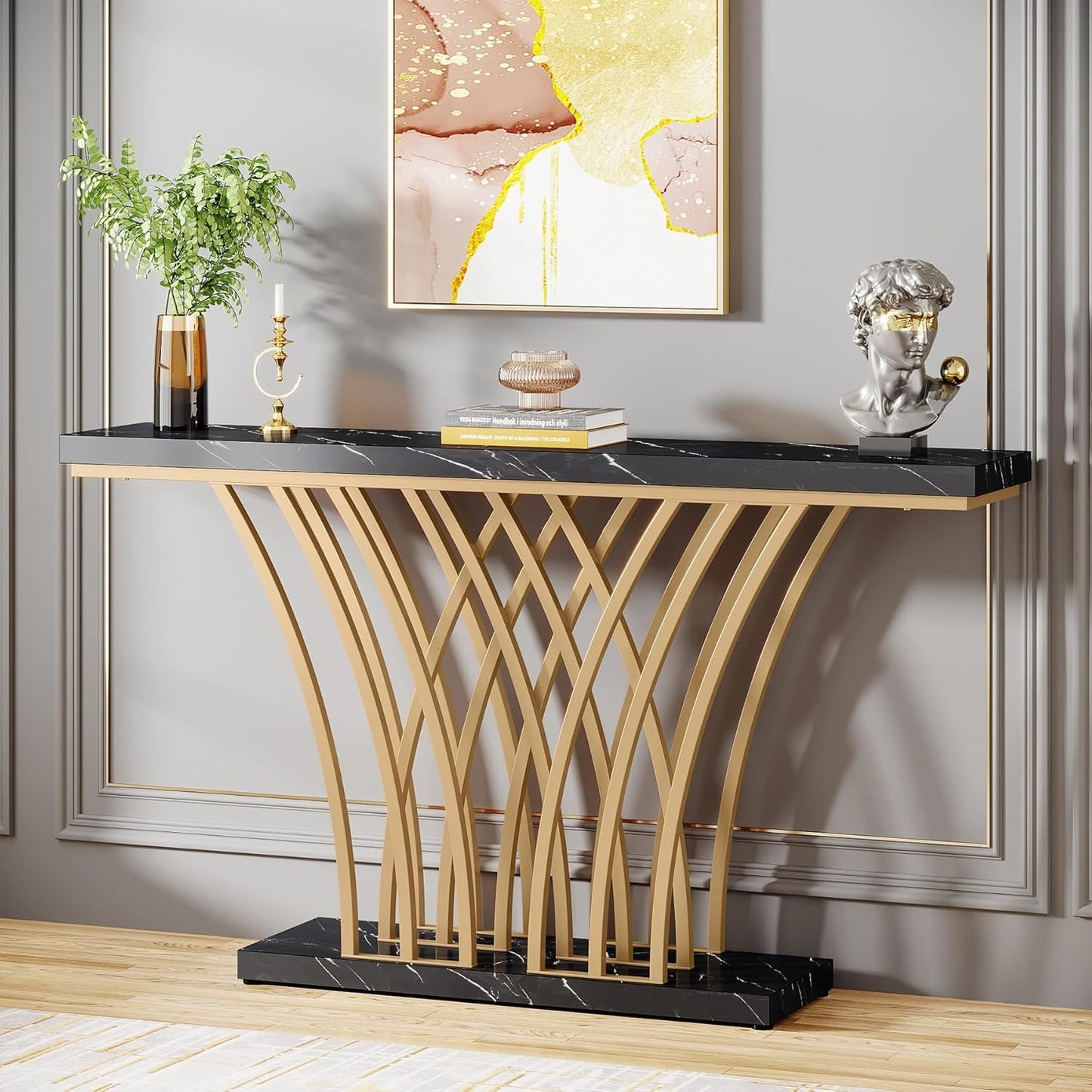 Smalle Sidetable – Vintage Sidetable – Console Tafel – Sofa Tafel – Halmeubel – 2 Lades – Versterkt MDF – 140 cm Rustiek Bruin