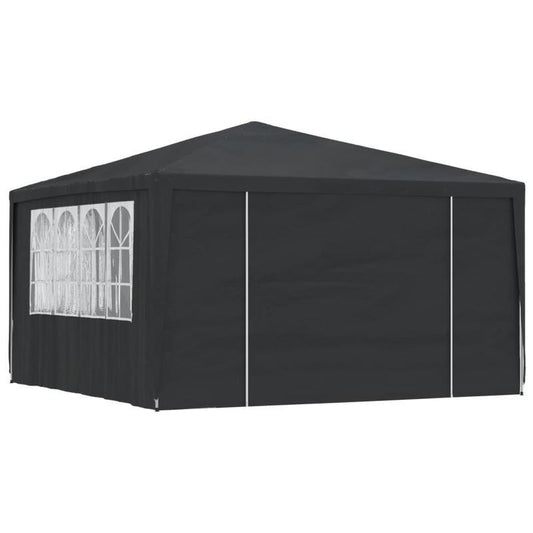 Professional Party Tent with Side Walls, 90 G/Square Meter, 4X4 Meters, in Anthracite Color.