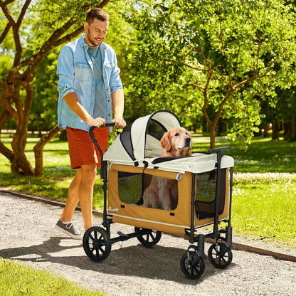 Hondenwagen – Hondenbuggy – Huisdierenwagen – Wandelwagen – Dierenwagen – Inklapbaar & Lichtgewicht – All-Weather Mesh Bescherming