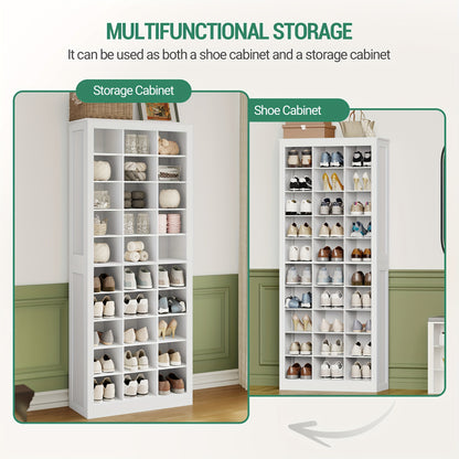 Schoenenkast – Schoenenrek – Schoenencabinet – Opbergkast Schoenen – Schoenendisplay – Wit – 30 Paar Capaciteit – Verstelbare Planken