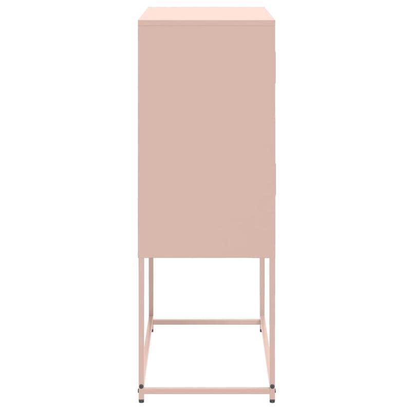 Sideboard 68.5x38.5x107cm steel pink Practical and removable