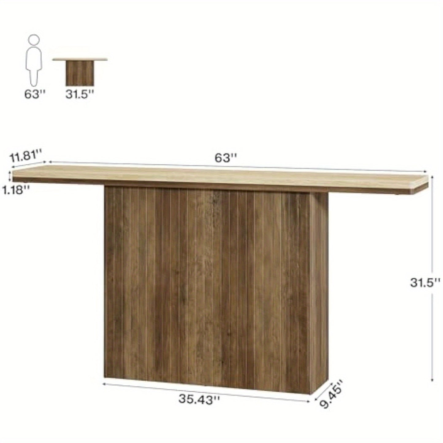 Sidetable – Consoletafel – Wandtafel – Haltafel – Bijzettafel – Extra Lang 160 cm – Duurzaam MDF Met Natuurlijke Houtlook