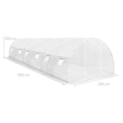 Hobbykas – Serre – Tuinkas – Kweekkas – Plantenkas – Ruim Formaat – Extra Sterk PE Gaas 170 g/m² – Roestvrij Stalen Frame – Wit