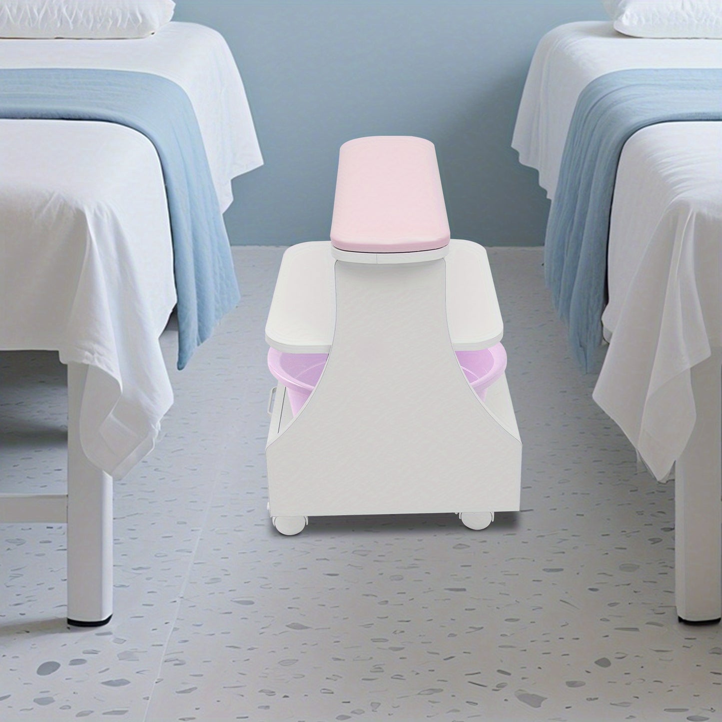 Portable Esthetician Trolley Cart, Salon Nail Foot Trolley Cart, Manicure Pedicure Cart, Salon Equipment, Foot Bath Cart, Compact Trolley, Professional Esthetician Cart, Durable Construction, Easy to Clean, Pedicure Station,