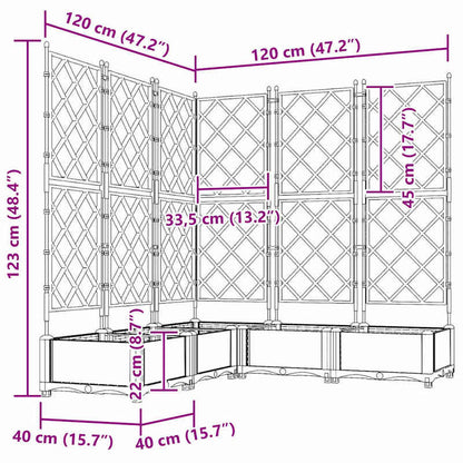 Verhoogde Plantenbak – Tuinbak – Bloembak – Balkonbak – Plantenbak Met Klimplantrek – Zwart – 120x120x125,5 cm – Duurzaam Synthetisch Kunststof – Met Drainage