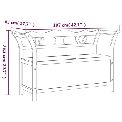 Solid Pine Wood Bench 107x45x75.5cm - Modern Entryway Bench with Storage, White Finish Multi-Functional Shoe Rack & Living Room Stool, Durable Minimalist Design, Living Room Storage | Modern Minimalist Bench | Durable Constru